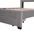 thumbnail image 5 of Leumius Full Size Platform Bed with A Storage Drawer,Velvet Upholstered Bed Frame with Wingback Vertical Channel Tufted Headboard,Gray, 5 of 8