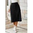 thumbnail image 5 of Women's Black Front Slit High Waist Midi Skirt – Stylish Casual Essential for Every Day [ZhiHiMeRi] | XL, 5 of 12