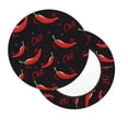 thumbnail image 2 of Lsque Red Hot Chili Pattern Round Bar chair cushion covers Velvet Fabric Premium Comfort Protects from Scratches and Stains for 14-17 Inch Chair-14 inch, 2 of 7