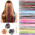 thumbnail image 3 of MRLESS Hair Tinsel Kit 1 Set Colorful Glitter Hair Strings and Strands for Braids, Artificial Hair Extensions for Decoration, 3 of 6
