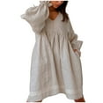 thumbnail image 2 of Women's French Dress Temperament Commuting V Neck Sleeves Loose Fitting Dress Cute Dresses for Women Summer Womens Fall Formal Dress Summer for Women Casual Fall Dress Tunic Women Summer Dresses for, 2 of 8