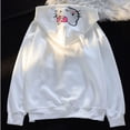 thumbnail image 3 of Sudadera con capucha y estampado de Hello Kitty de Sanrio, 100 % algodón, estilo chino chic, con cremallera y holgado, para mujer, 3 of 5