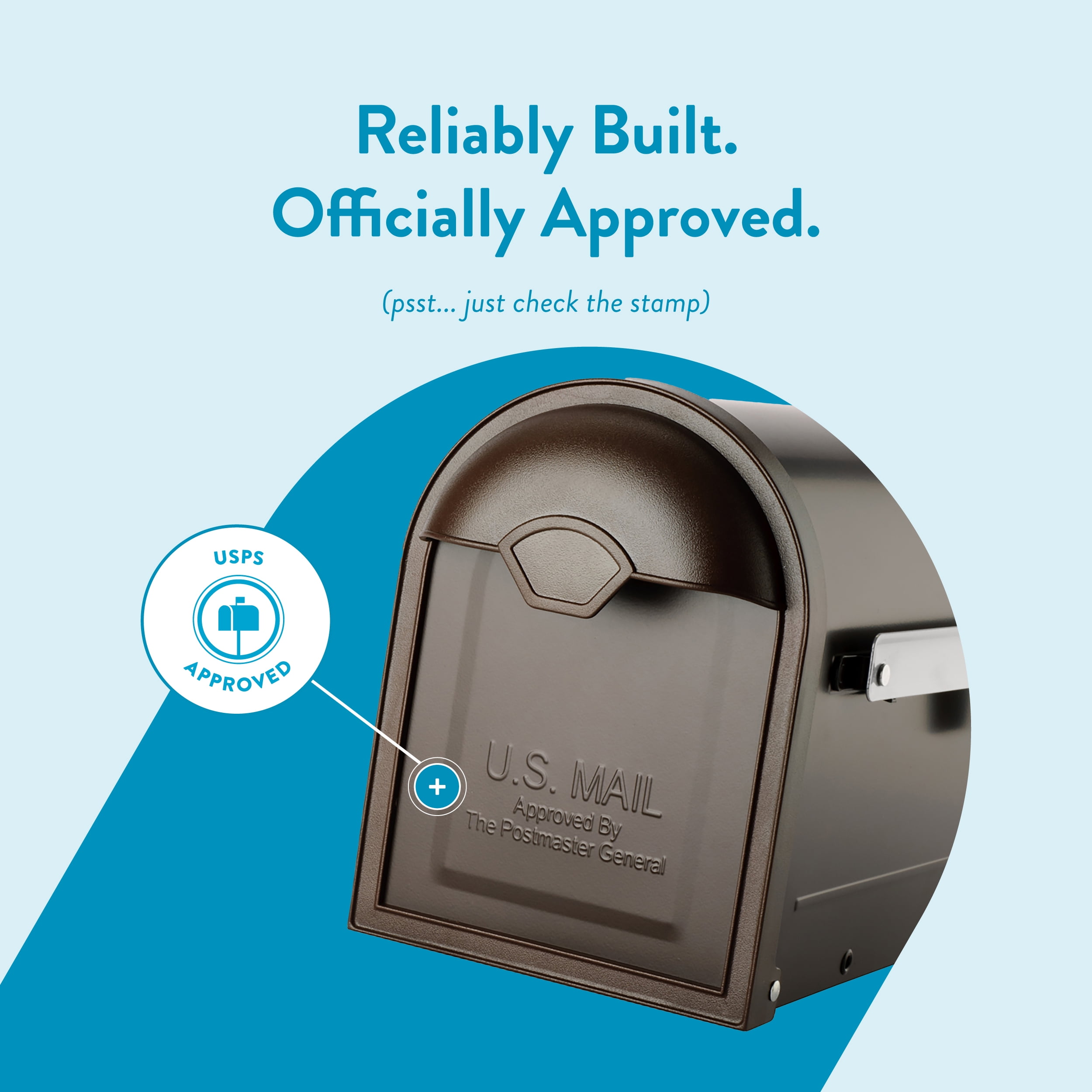 Architectural Mailboxes Winston™ Heavy duty Steel Metal Post Mounted Mail Box for outside, Rubbed Bronze, Medium USPS Approved Curbside Mailbox
