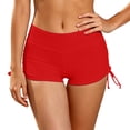 thumbnail image 2 of TrendOFT Womens Swim Board Shorts High Waisted Quick Dry Bathing Suit Bottoms 3" Boy Shorts Adjustable Ruched Side Bikini Shorts Red M, 2 of 5