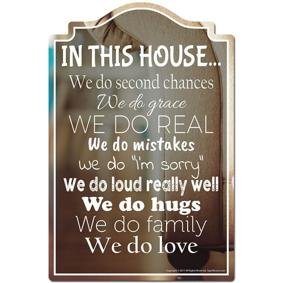 In This House We Do Love Novelty Sign | Indoor/Outdoor | Funny Home Decor for Garages, Living Rooms, Bedroom, Offices | SignMission personalized gift