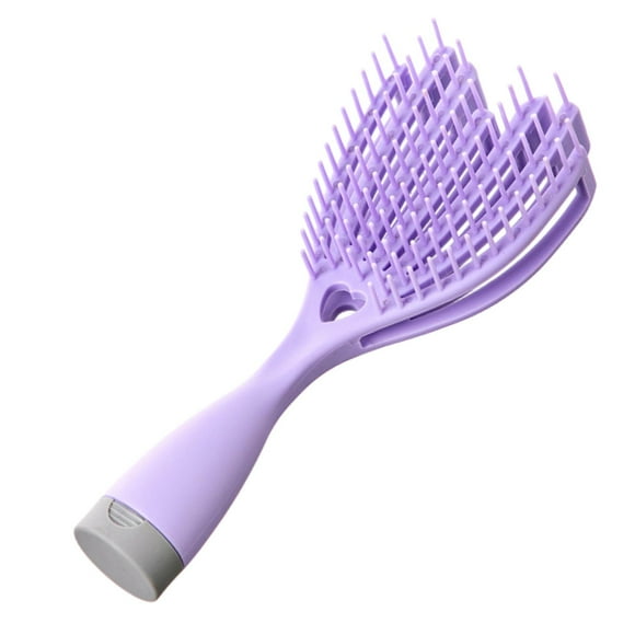Cepillo desenredante, peine de masaje, portátil, suave, Flexible, duradero, multiusos, respetuoso con la piel, cepillo de pelo con ventilación curva Violeta