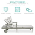 thumbnail image 5 of Best Choice Products 79x26in Acacia Wood Outdoor Chaise Lounge Chair w/ Adjustable Backrest, Table, Wheels - Gray/Cream, 5 of 9