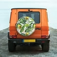 thumbnail image 4 of Haiem Spare Tire Cover , Wheel Cover with Watercolor Green Tropical printed, Camper Spare Tire Cover Fit for Jeep Wrangler Rv SUV Truck Travel Trailer-17 inch, 4 of 9