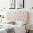 thumbnail image 2 of Tufted Headboard, King Size, Velvet, Pink, Modern Contemporary Urban Design, Bedroom Master Guest Suite, 2 of 10