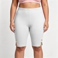 thumbnail image 6 of Shorts for Women Elastic High Waisted Slim Fitted Stretch Yoga Shorts Soft Comfy Summer Casual Split Buttons Short Leggings, 6 of 9