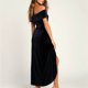 thumbnail image 5 of Vestido de terciopelo con un hombro al descubierto para mujer - Poliéster y spandex, elegante para la noche y la playa, 5 of 8