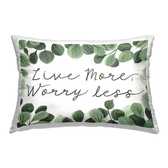 Stupell Industries Love More Worry Less Decorative Printed Throw Pillow Design by Arrolynn Weiderhold.