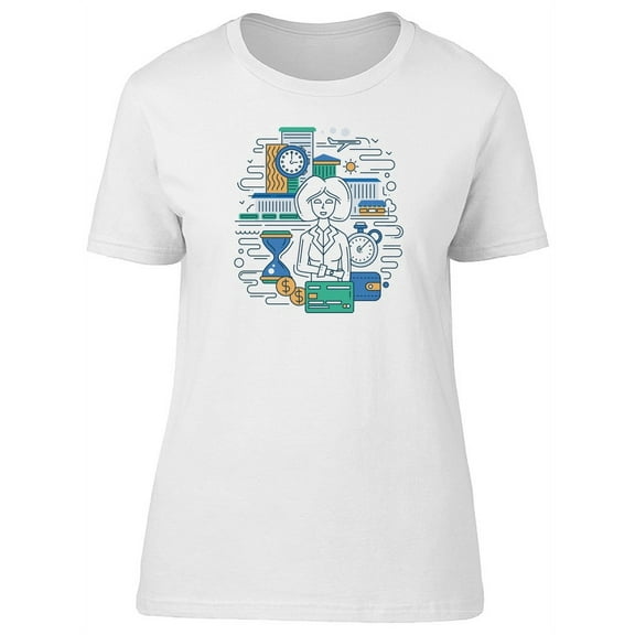 Cool Businesswoman Doodle Tee Women's -Image by Shutterstock