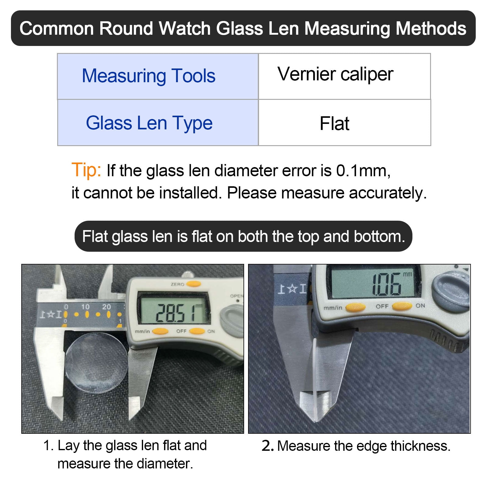 Unique Bargains 6Pcs Watch Crystal Lens Glass 37mm Dia. Replacement Parts for Repair