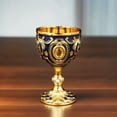 thumbnail image 5 of Vintage Brass Chalice Cup - Handcrafted Embossed Goblet for , Communion & Weddings - Style Decorative Drinking Cup with Royal Design, 5 of 9