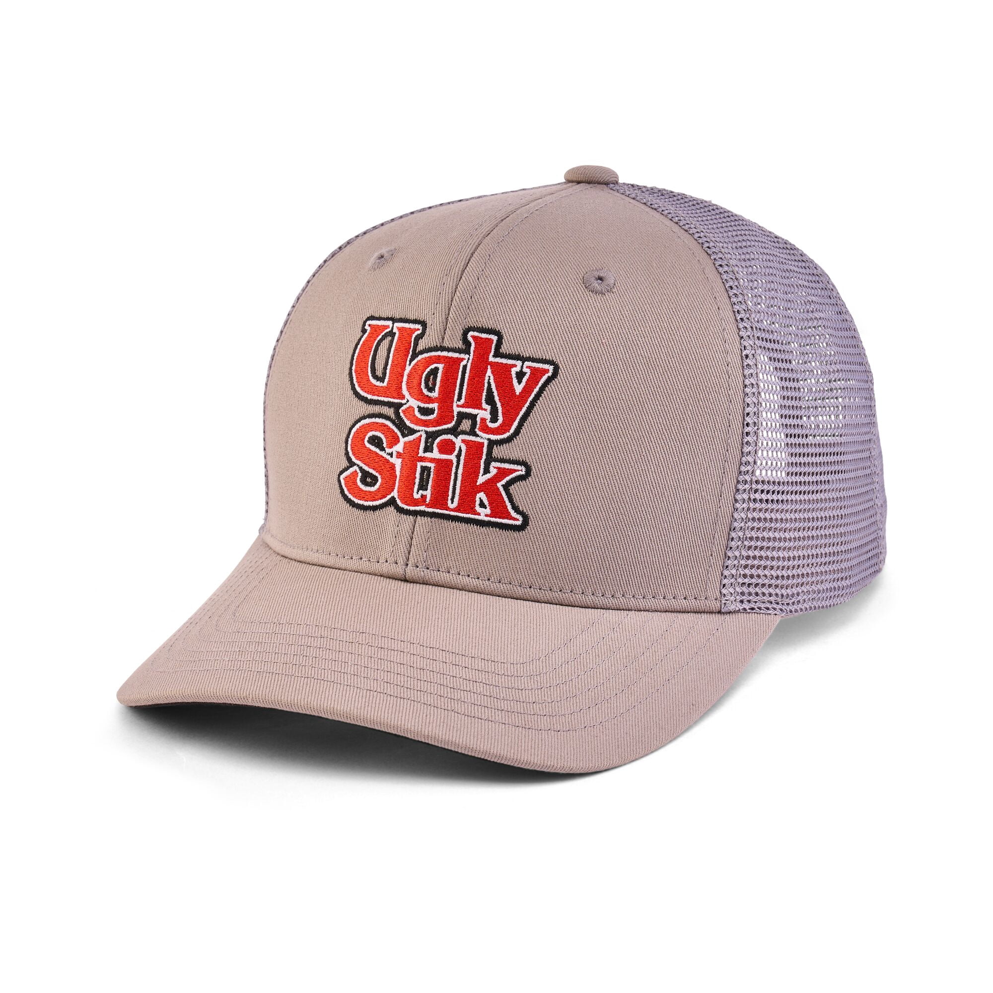 Ugly Stik Logo Twill Trucker Hat, Grey