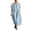 Blue, variant on Women's Striped Print Loose Casual Long Dress Summer Beach Fashion Swing Dress Black L