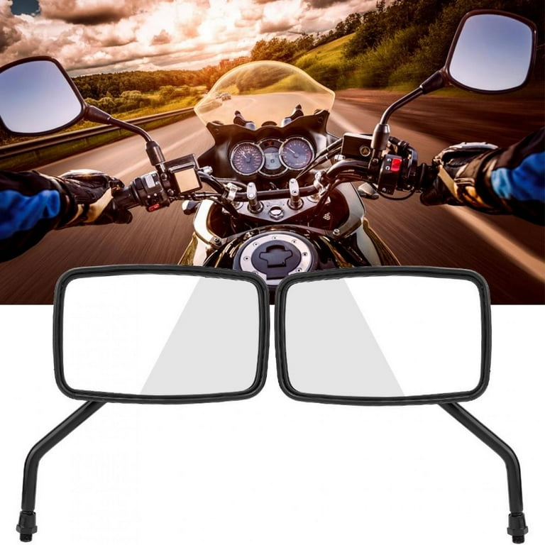 Mgaxyff Motorcycle Rearview Mirror, Street Bike Rear View Mirror, 2Pcs  Motorcycle Street Bike Modified Square Rearview Mirror Rear View Side  Mirrors