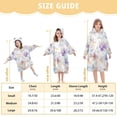thumbnail image 4 of FORMRS Wearable Blanket Hoodie with Sleeves for Kids Cozy Flannel Sweatshirt, Purple Flower Pattern, 4 of 7