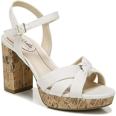 

LifeStride Womens Lucky Heeled Sandal 9 Bone Canvas