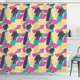 thumbnail image 1 of Art Shower Curtain, Bold Brushstrokes in Different Colors Modern Hand Painted Style with Grunge Rough Look, Fabric Bathroom Set with Hooks, 69W X 75L Inches Long, Multicolor, by Ambesonne, 1 of 3