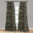 thumbnail image 2 of Tulips Window Curtains, Fantasy Themed Blooming Flowers Vintage with Leaves Greenery Print Bohemian, Lightweight Decor 2-Panel Set with Rod Pocket, Pair of - 28"x63", Cadet Blue Salmon, by Ambesonne, 2 of 3