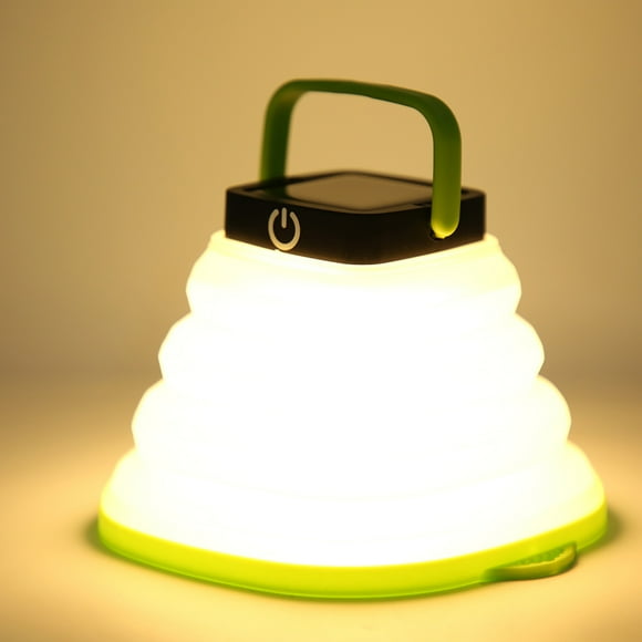 Camp Tent Light, Solar Power Lamp, Portable Retractable Design Flexible for Indoor And Outdoor Hiking Traveling Camping Green Frame,Black Frame