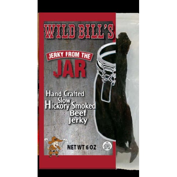 Wild Bill's Jerky From The Jar Slow Hickory Smocked Beef Jerky, 6 Oz