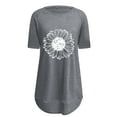thumbnail image 2 of Pxiakgy Vente Chaude!! T-Shirt Graphique Tournesol Mignon à Manches Courtes Imprimé Vintage Mode Décontractée Col Rond Manches Courtes devant Long Dos T-Shirt Gris TG, 2 of 4
