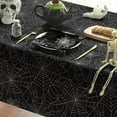thumbnail image 5 of Halloween Tablecloth 60x60 Inch Square, Cobweb Black Washable Table Cover for Party Picnic Dinner Decor, 5 of 6