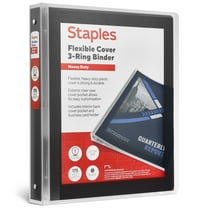 Staples Heavy Duty 1" 3-Ring Flexible Poly Binder Black (ST62612)