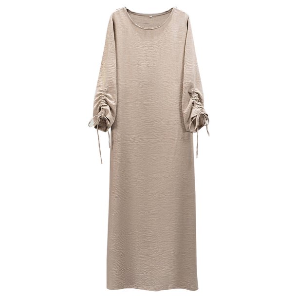 Vestido Largo Cordón Lace Long Casual Loose Maxi Mujeres Transpirables (Caki XL)