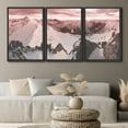thumbnail image 2 of PixonSign Framed Wall Art Print Set Orange Sunset Snowy Mountains Nature Wilderness Photography Realism Rustic Scenic Relax/Calm Multicolor Ultra for Living Room, Bedroom, Office - 24"x36"x3 Black, 2 of 5