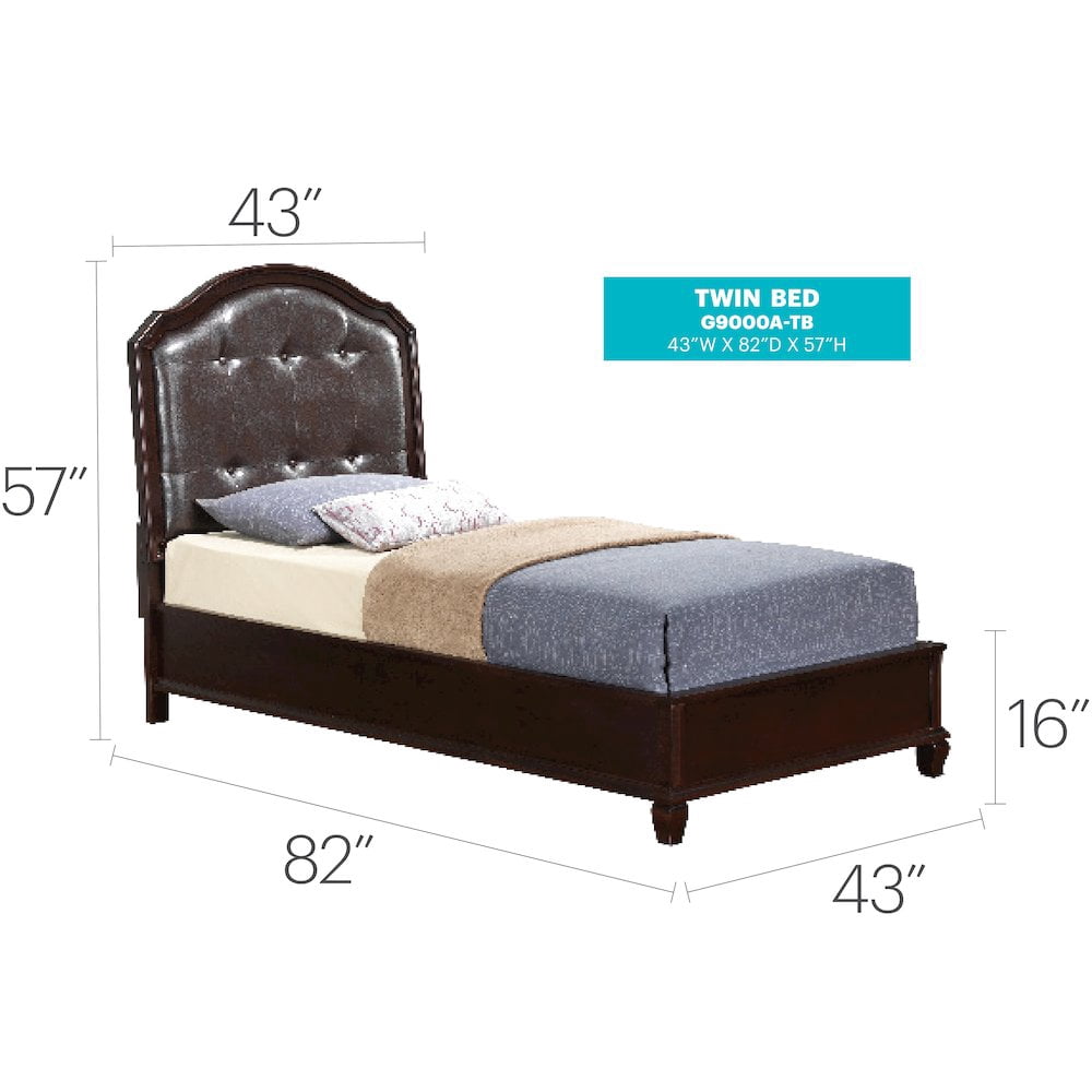 Glory Furniture Triton Twin Bed in Cappuccino Color