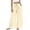 Beige, variant on Womens Striped Patchwork Gaucho Pants Drawstring High Waisted Palazzo Pants Casual Vacation Boho Beach Trousers with Pockets