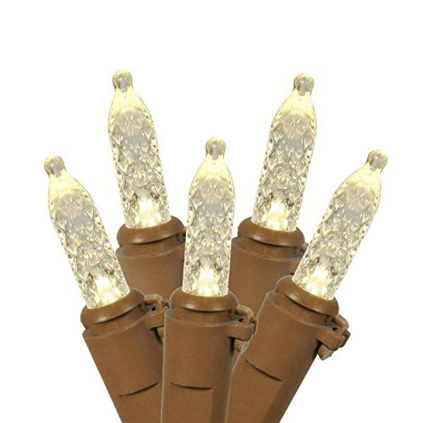 Vickerman 70 Warm White Wide Angle LED Icicle Light on Brown Wire 9' Christmas Light Strand