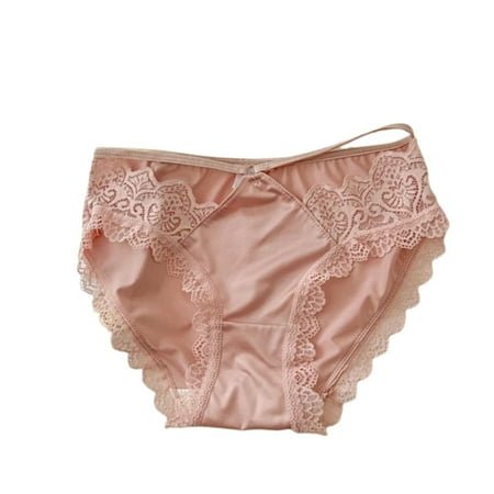 Scyoekwg Women s Underwear Stretchy Comfort Low Waisted Underwear Hollow Thin Ladies Underpants Hipster Panties Solid Color Underpants(Pink M)