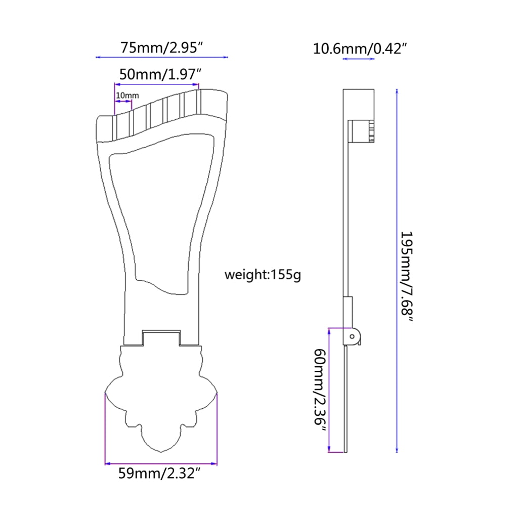 Yokua 6 String Electric Guitar Tailpiece Jazz Trapeze Tailpiece Bridge Replacement