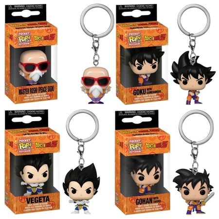 Funko Pocket POP! Keychains - Dragonball Z S2 - SET OF 4 (Gohan, Roshi, Goku & Vegeta)