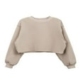 thumbnail image 1 of Ladies‘ Winter Crop Pullover  Long Sleeve Fleece Sweatshirt, 1 of 5