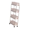 thumbnail image 4 of Cart de almacenamiento delgado Cart de carrito resistente Sturdy Rack Estantería de cocina Organizador de almacenamiento de estantería para el hogar 4 capa, 4 of 9