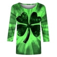 thumbnail image 5 of lcziwo Womens St Patricks Day Tshirt Green Tops Funny St Patricks Day Lucky Irish Shamrock Crew Neck Tee 3/4 Sleeve Graphics T-Shirt 2025 Green,XXL, 5 of 5
