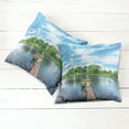 thumbnail image 2 of Ambesonne Landscape Throw Pillow Cover 2 Pack, Wooden Dock over Lake, 24", Multicolor, 2 of 6