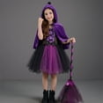thumbnail image 6 of Gunia Girls Witch Dress 3 Piece Outfit Halloween Cosplay Dress Role Play For Toddler Kids Fancy Dress Holiday Party Dress Up Play,Size 2-12 Years, 6 of 8