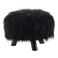thumbnail image 1 of Linon Tabouret en Fausse Fourrure Noire, 1 of 7