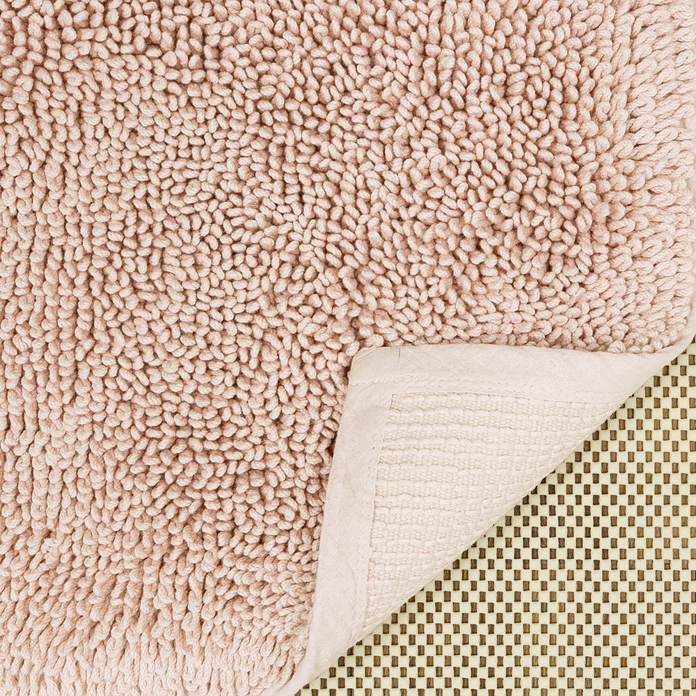 Mohawk Home Classic Cotton Plush Stain/Fade Resistant Non-Slip Washable Bath Mat, Blush, 1' 5" X 2'