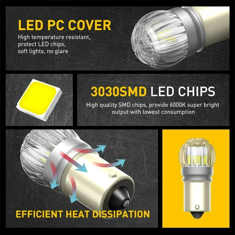 AUXITO 1156 LED Bulb White, Extremely Bright 3030 Chipsets, 7506
