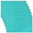 thumbnail image 3 of CAIT CHAPMAN HOME COLLECTION Texture Design Woven PVC Placemat (Aqua), Set of 4, 3 of 4