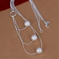 thumbnail image 2 of EOEMY Wholesale 925 Silver Wedding Necklace Jewelry Charm Women Lady Beads Chain N187, 2 of 3