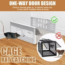 Humane Rat Trap with Double Opening, 12x9x6 Inch Cage for Live Capture, Automatic One-Way Door for Indoor/Outdoor Use